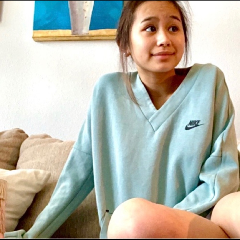 Nike Aqua Blue V-neck Sweater